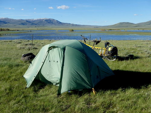 GDMBR: We setup camp just south of the river crossing.